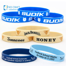 Promotional gift custom logo color filled cheap silicone wristband bracelet